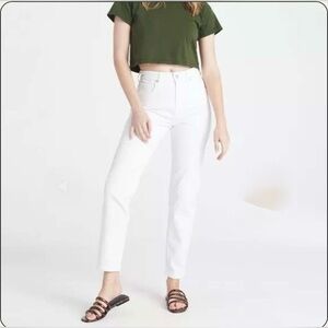 CQY White High Rise Jeans